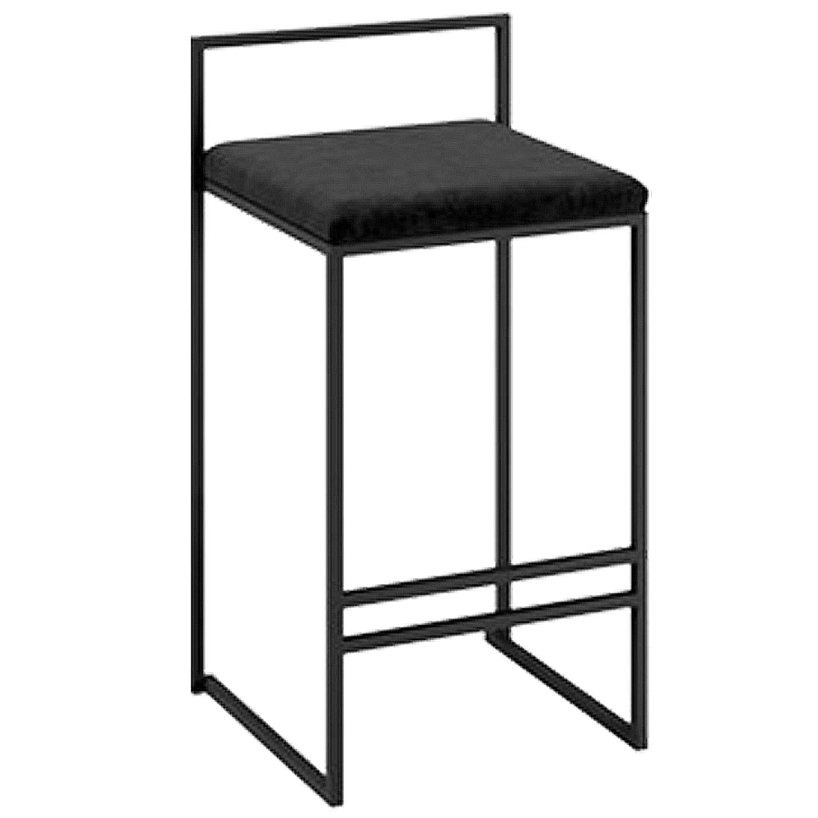 AYCDL Modern Velvet Barstools with Metal Footrest for Kitchen Island Counter Height Stool High Chair for Bar Counter 300lbs Capacity,Black1ps-65cm/25.6in