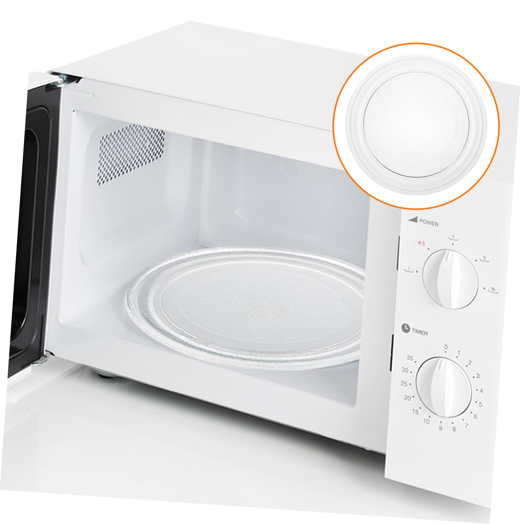 Plato Giratorio de Vidrio Bandeja de Horno Resistente y Apta para Lavavajillas Blanco para Microondas Reemplazo Adecuado de 25.5cm para Cocción y Grill