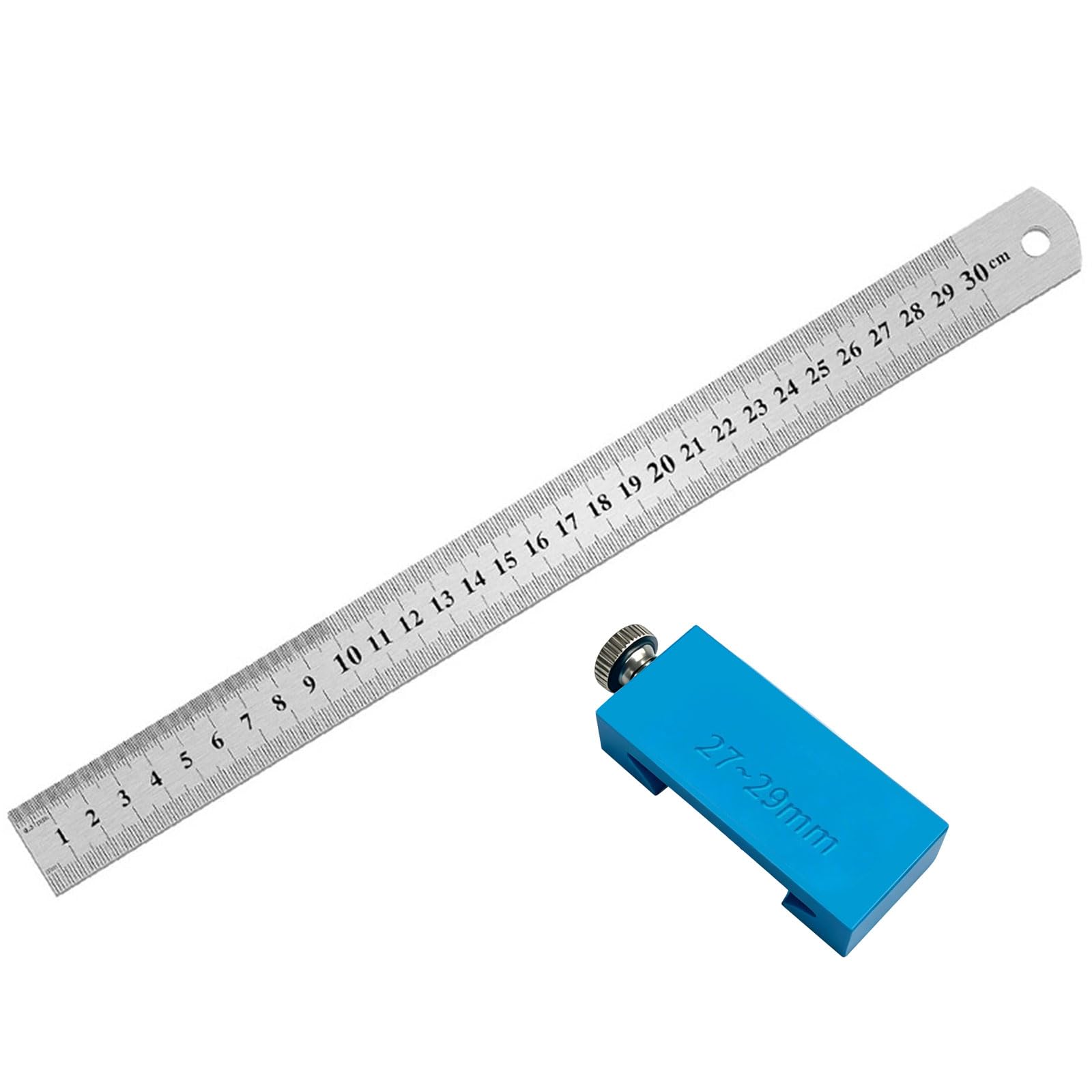 Hlzcmwi Ruler Guide Tool Set With Abs Locator Clamp, Steel Marking Frame, Thumb Screw Stability For Furniture Making Ruler Marking Locator Steel Guide Body Thumb Screw Layout Tool Woodworking Line