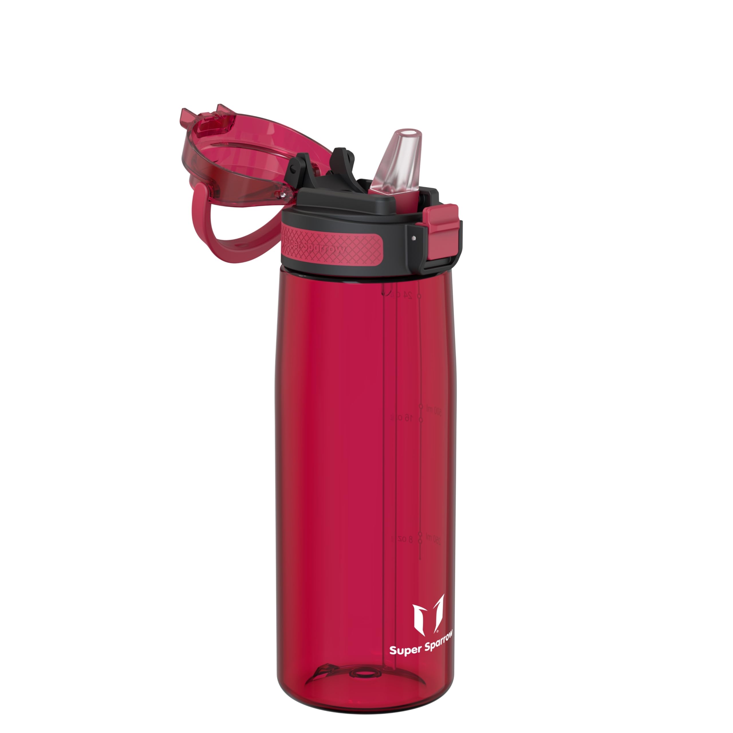 Super Sparrow Borraccia - TouchSip Sportiva Bottiglia - 500ml/750ml/1L - Tritan Senza BPA, a Prova di Perdite - Borracce con Cannuccia Ideale per Scuola e Sport