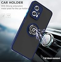 Vista 4 de QUIETIP Funda para Xiaomi Poco X4 GT, TPU + PC duro a prueba de golpes, anillo magnético para montaje en coche, cubierta de parachoques con 2 Negro