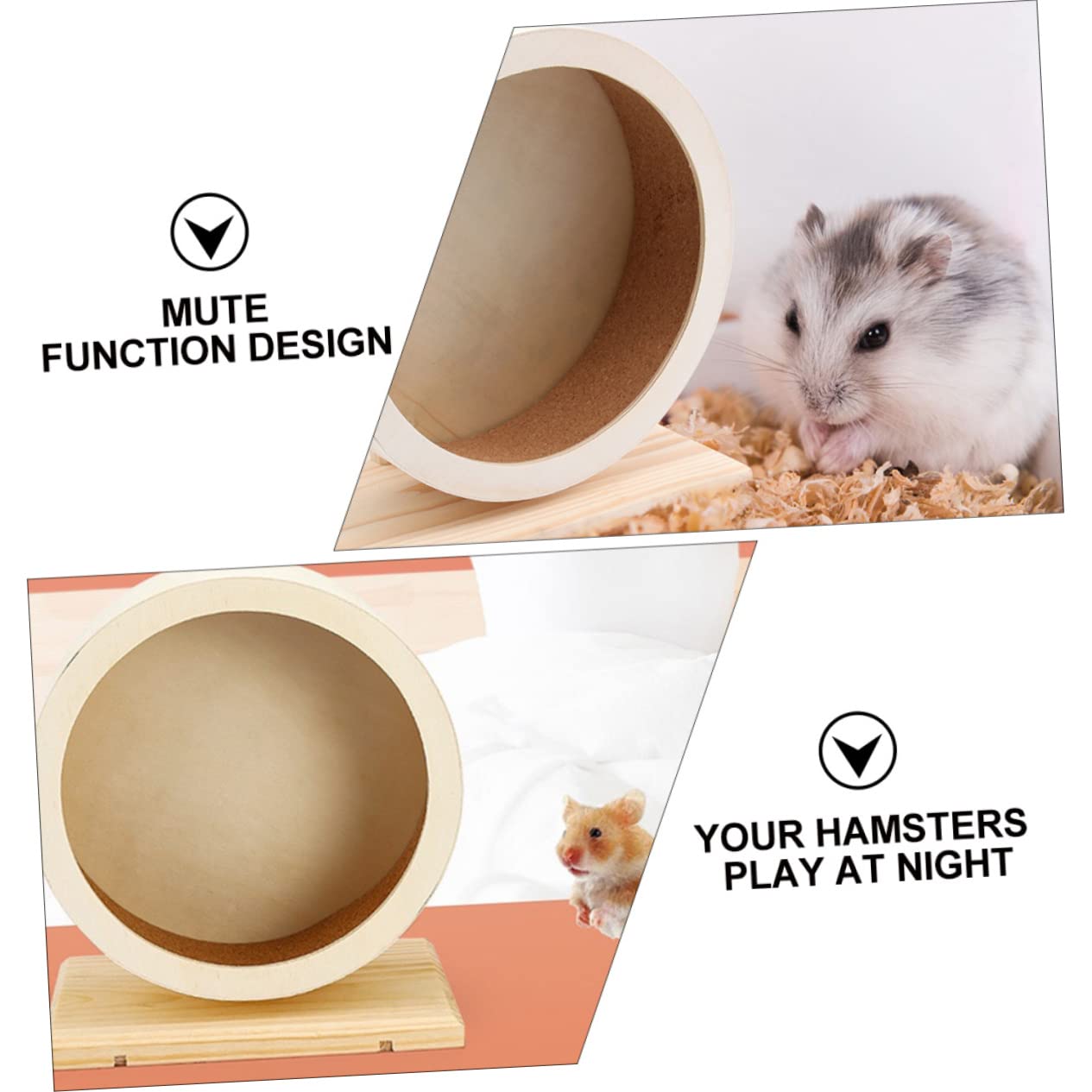 Beavorty Rueda De Ejercicio Silenciosa para Hámsters De Madera Juguete para Pequeñas para Ejercicio y Diversión De Hámsters y Roedores Estable y Resistente