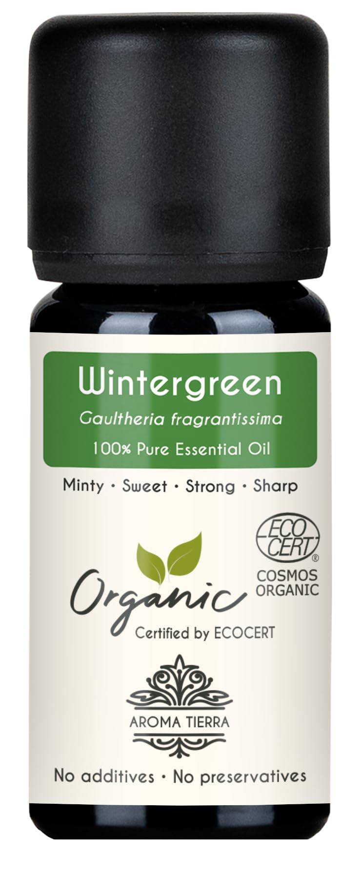 Wintergreen Essential Oil 10ml - 100% Pure & Natural - Fresh & Minty Aroma for Diffuser, Massage, Wellness & Aromatherapy