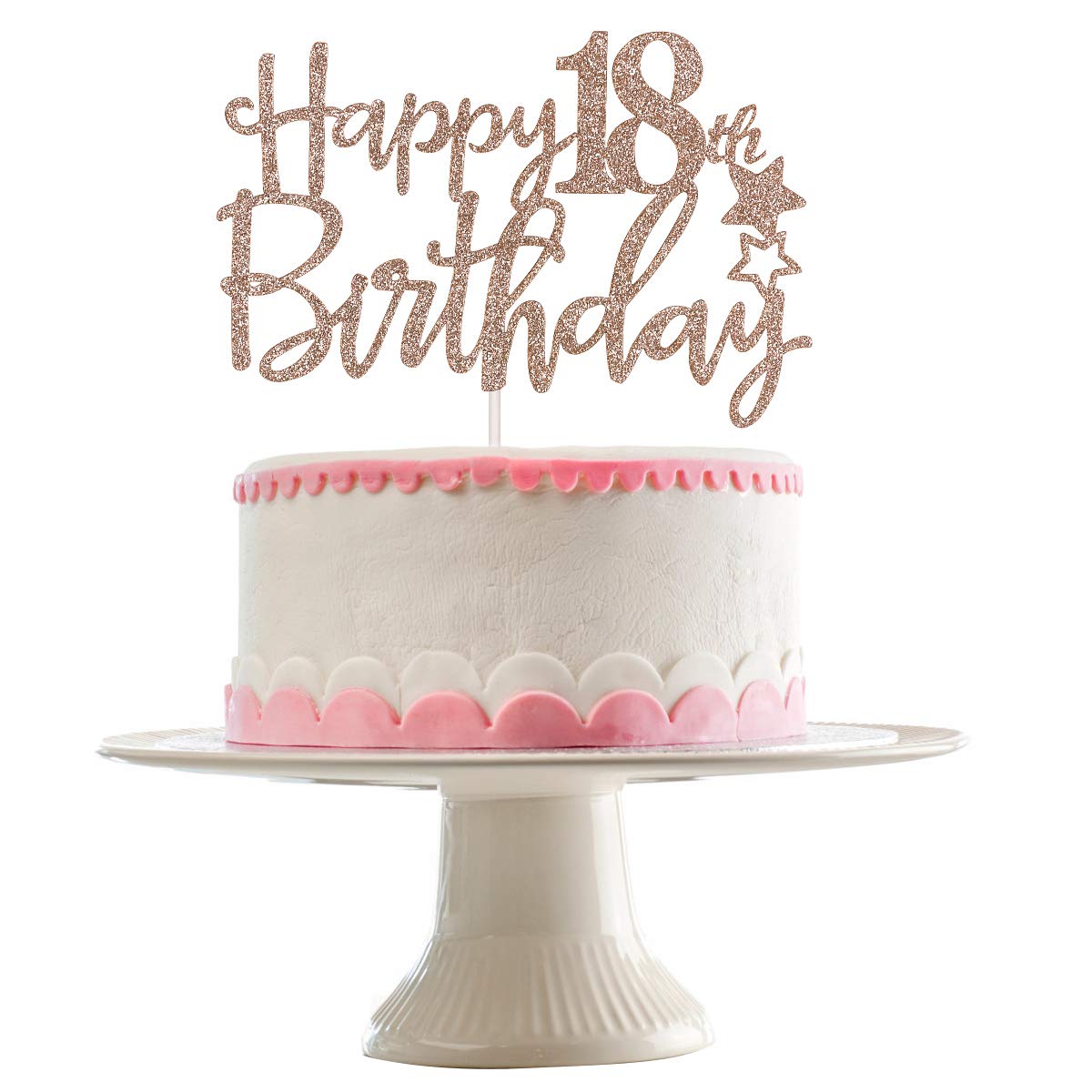 Buy Rose Gold Glittery Happy 18th Birthday Cake Topper,18th Birthday