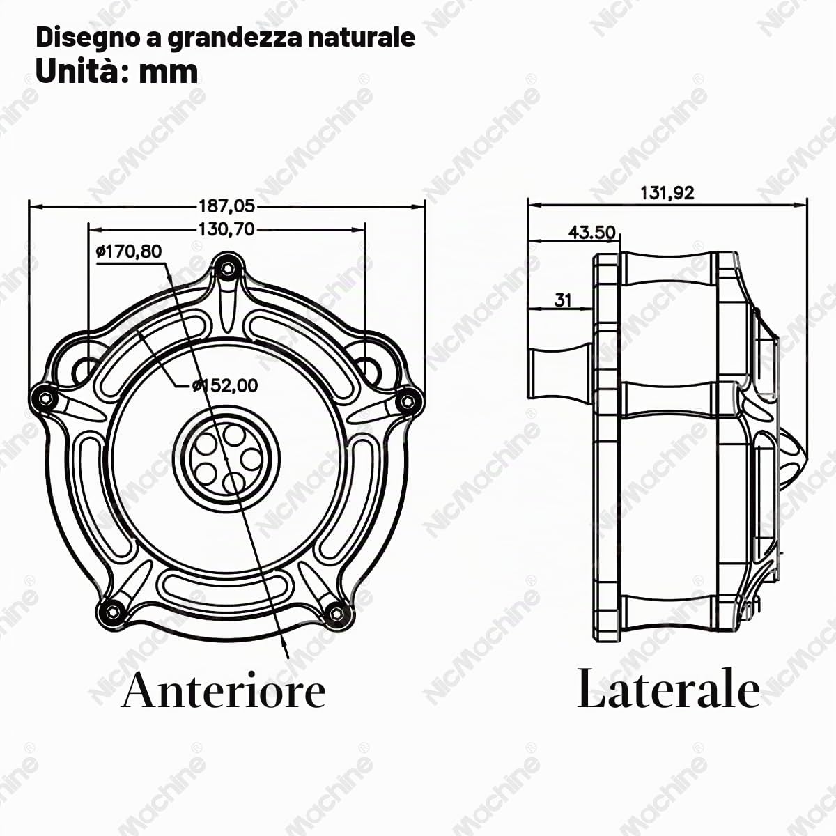 Filtro Aria Per Motocicletta Harley Davidson Sportster 1200 883 Forty Eight Black