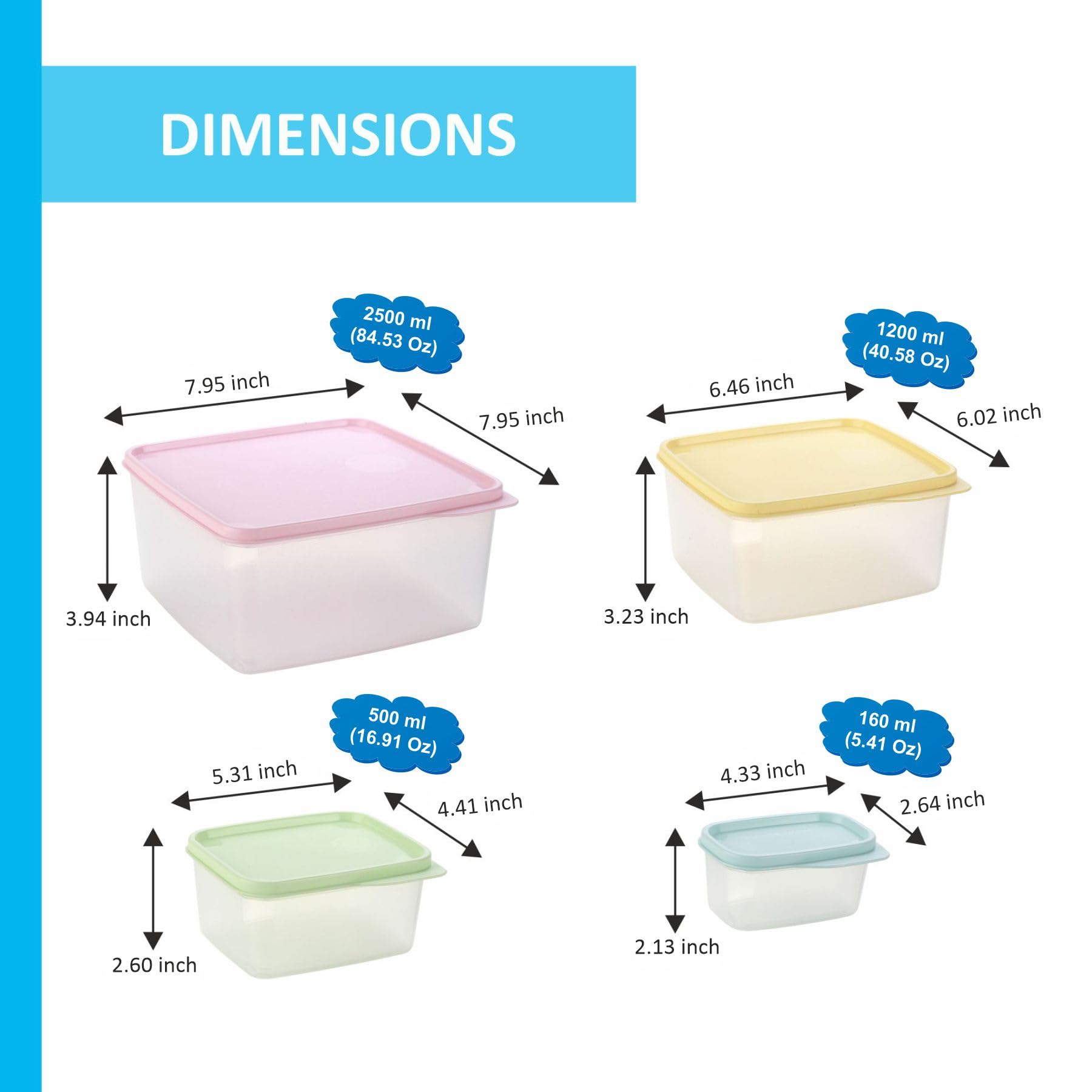 Signoraware Family Fresh Containers - Set of 4 -8 Signoraware Family Fresh Containers - Set of 4 -8