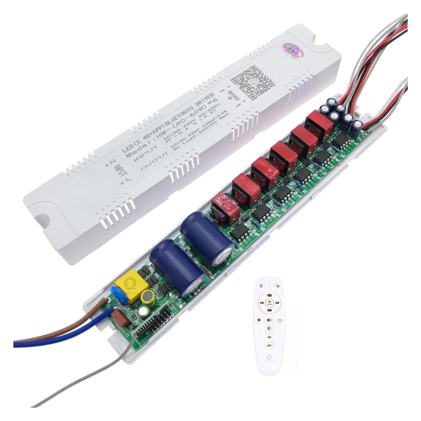 ZXAOMMBEA 2.4G Intelligent LED Driver 40-60Wx6 40W 50W 60W DC150-230V Remote Control Power Supply Dimming Color Changing Transformer