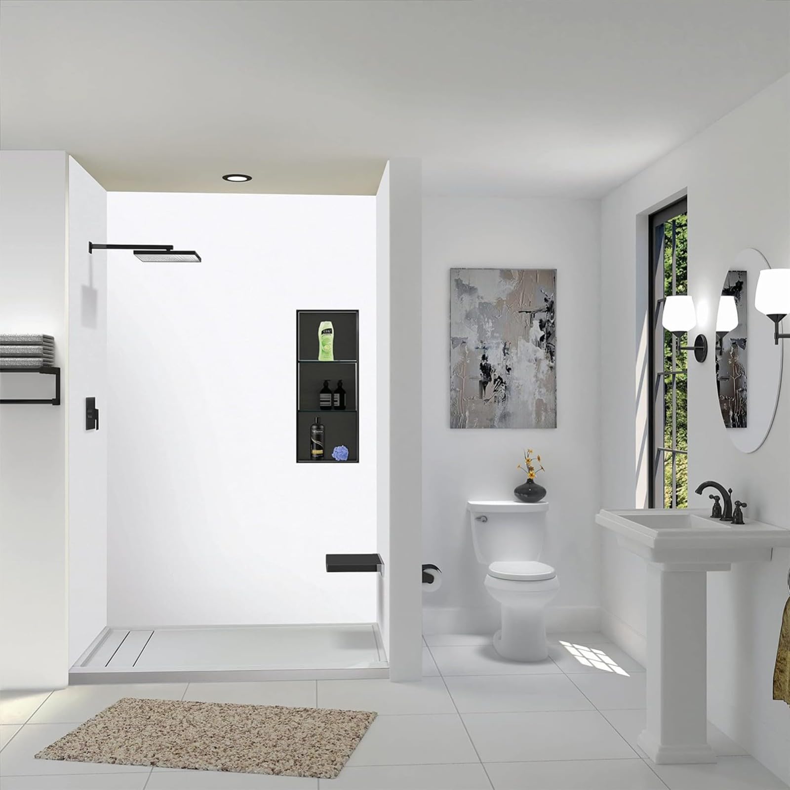 Asiento Ducha Plegable Pared Montada,Silla Abatible Ducha Montado en la Pared,Taburete Baño Banqueta Ducha para Personas Mayores Minusvalidos Adultos,Soporta hasta 100 kg