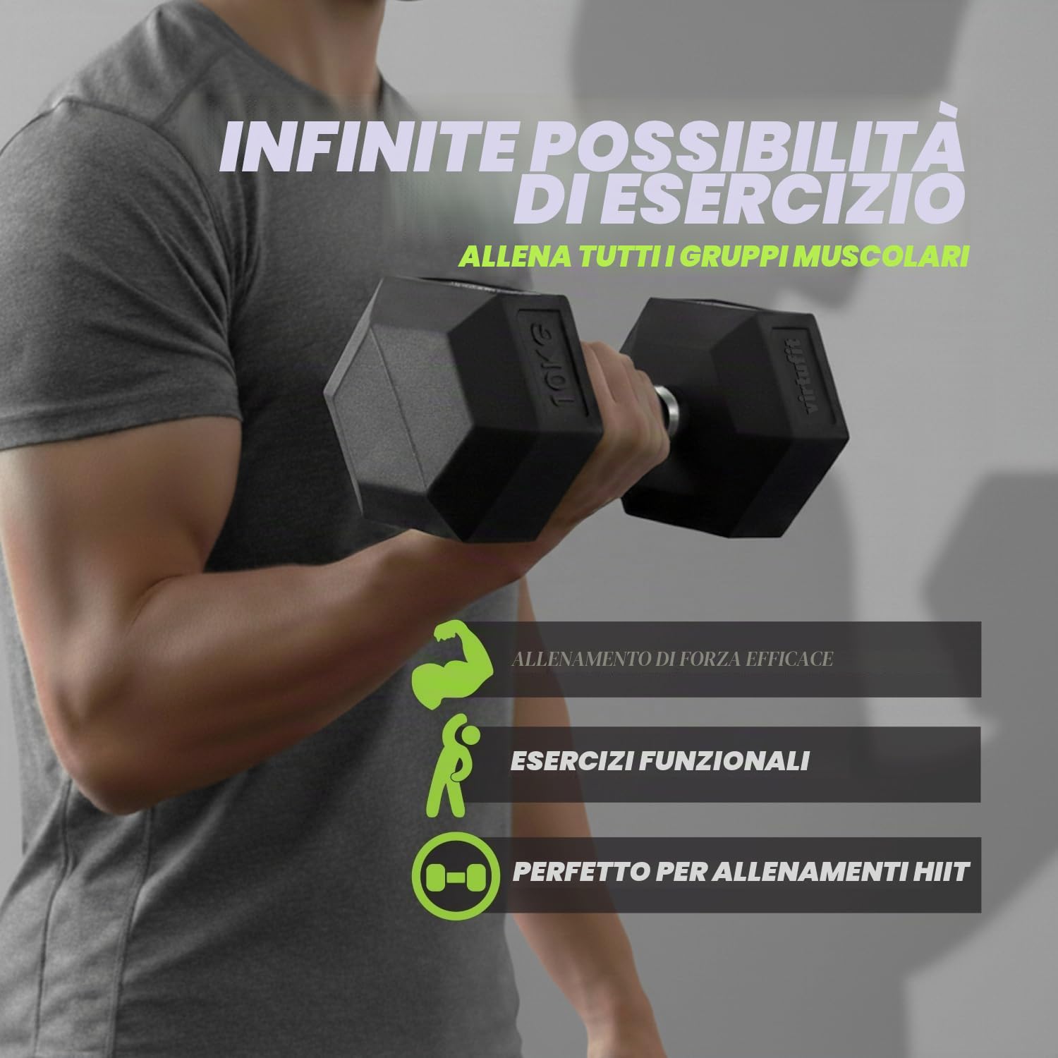 VirtuFit Hexa - Manubrio Pro – 15 kg – per pezzo