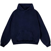 Adenorah Mens Oversized Hoodies Pullover Women Fall Acid Wash Plain Preppy Hoodie Streetwear Cotton Vintage Hooded Sweatshirt