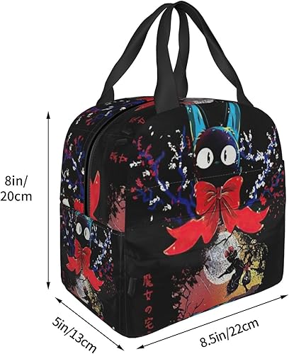 Miniatura 5 de ETKIN Bolsa de almuerzo de animación de dibujos animados linda, lonchera reutilizable para oficina de trabajo picnic, aislamiento a prueba de fugas