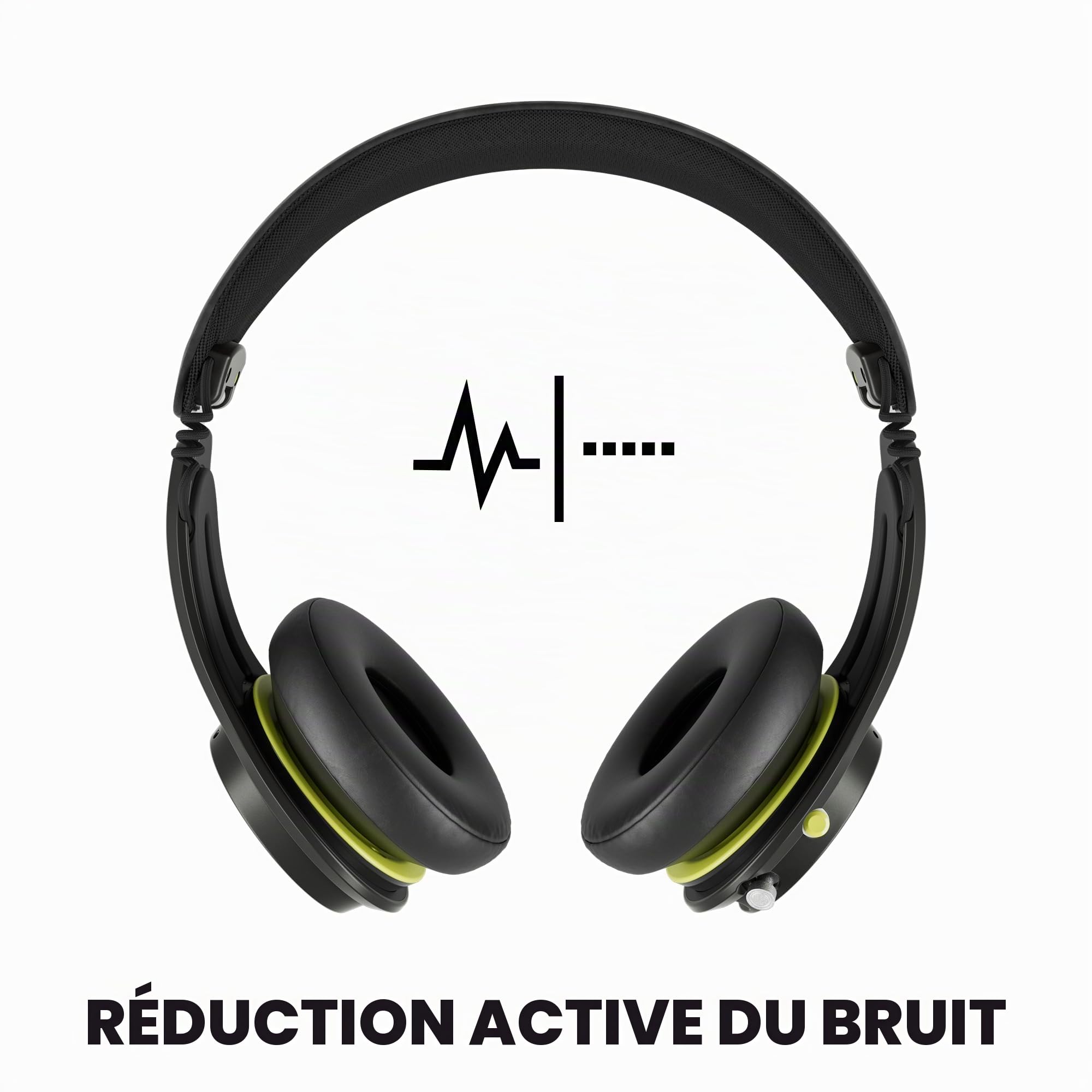 Skullcandy Icon ANC Casque Supra-Auriculaire Bluetooth sans Fil, Suppression Active du Bruit, 60 Heures d’Autonomie, Résistance à l’Eau et la Sueur, Pliable, Résistant, Voyage - Noir
