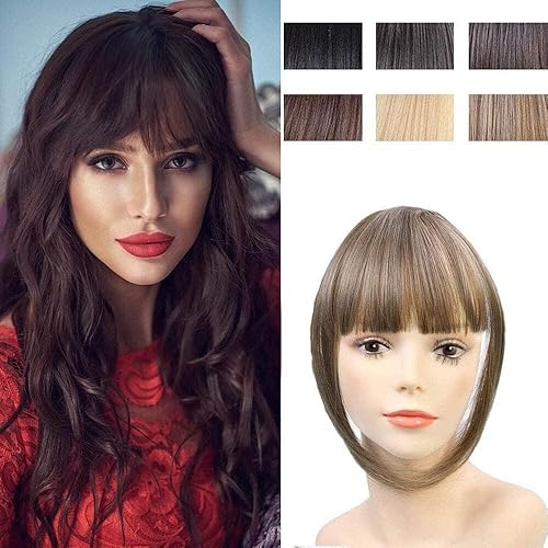 Flequillo con clip para el cabello con clip, extensiones de cabello para mujer, flequillo plano y ordenado, extensión de cabello para uso diario