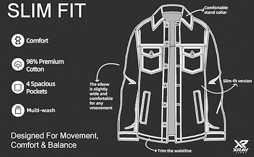 X Ray XMJ-98059-JET BLACK-M Mens Denim Jacket, Washed Ripped Distressed Flex Stretch Casual Trucker Biker Jeans Jacket thumb #7