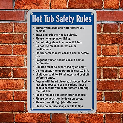 Cartel de reglas de seguridad para jacuzzi 18x12 pulgadas miniatura 4