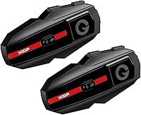 Vista 1 de Sistema de comunicación de intercomunicador de auriculares Bluetooth para casco de motocicleta, para 2 pilotos, compartición de música/Resistente al