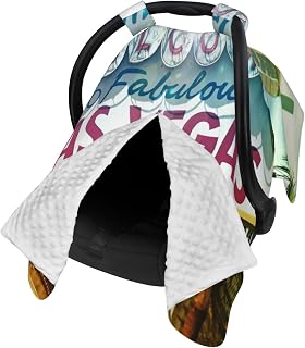 Las Vegas Sign Welcome to Fabulous Las Vegas, Nevada Sign Design Baby Car Seat Cover & Breastfeeding Nursing Cover - Breathable Stretch Fabric Multi-Use Nursing Cover