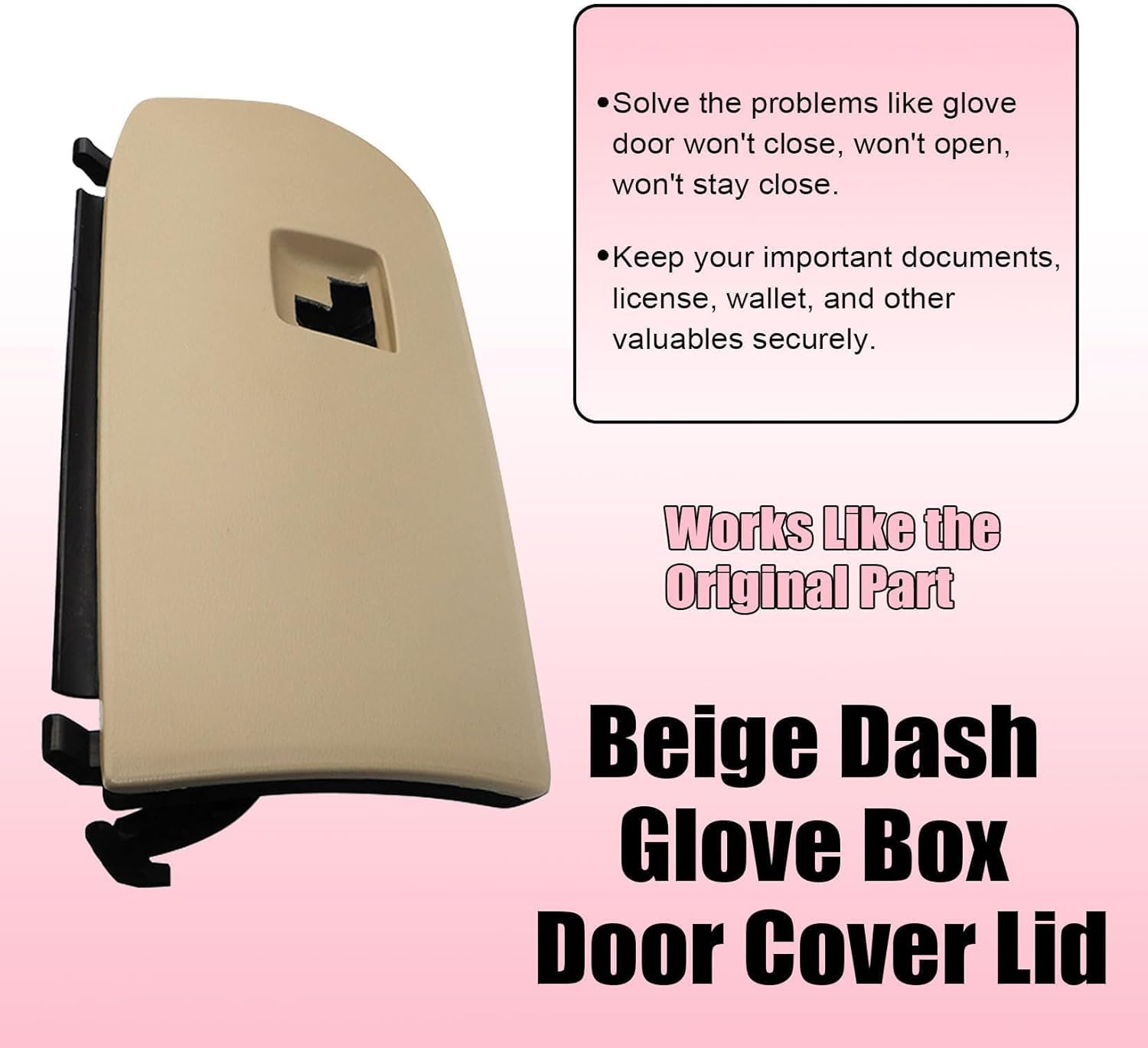 NLQR 51166839001 Beige Dash Glove Box Door Cover Lid Compatible with BMW X3 X4 F25 F26 2011-2018 Replace 51169242087 Glove Box Organizer