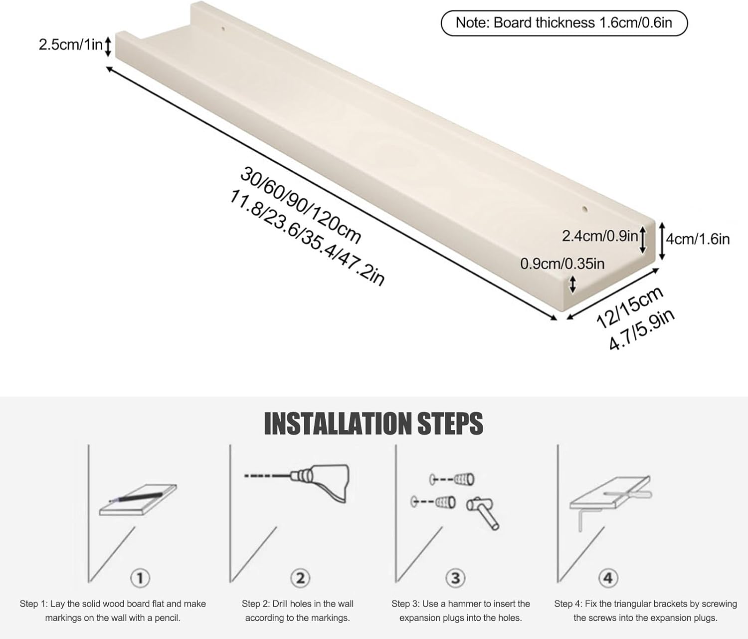 HARELA Wooden Radiator Shelf Maximize Space, Indoor Over Radiator Shelfs Heat Covers for Home, Dust-Proof, Load Capacity 66 lbs, for Living Room Bedroom Hallway(Brown,120x12cm/47.2x4.7in)