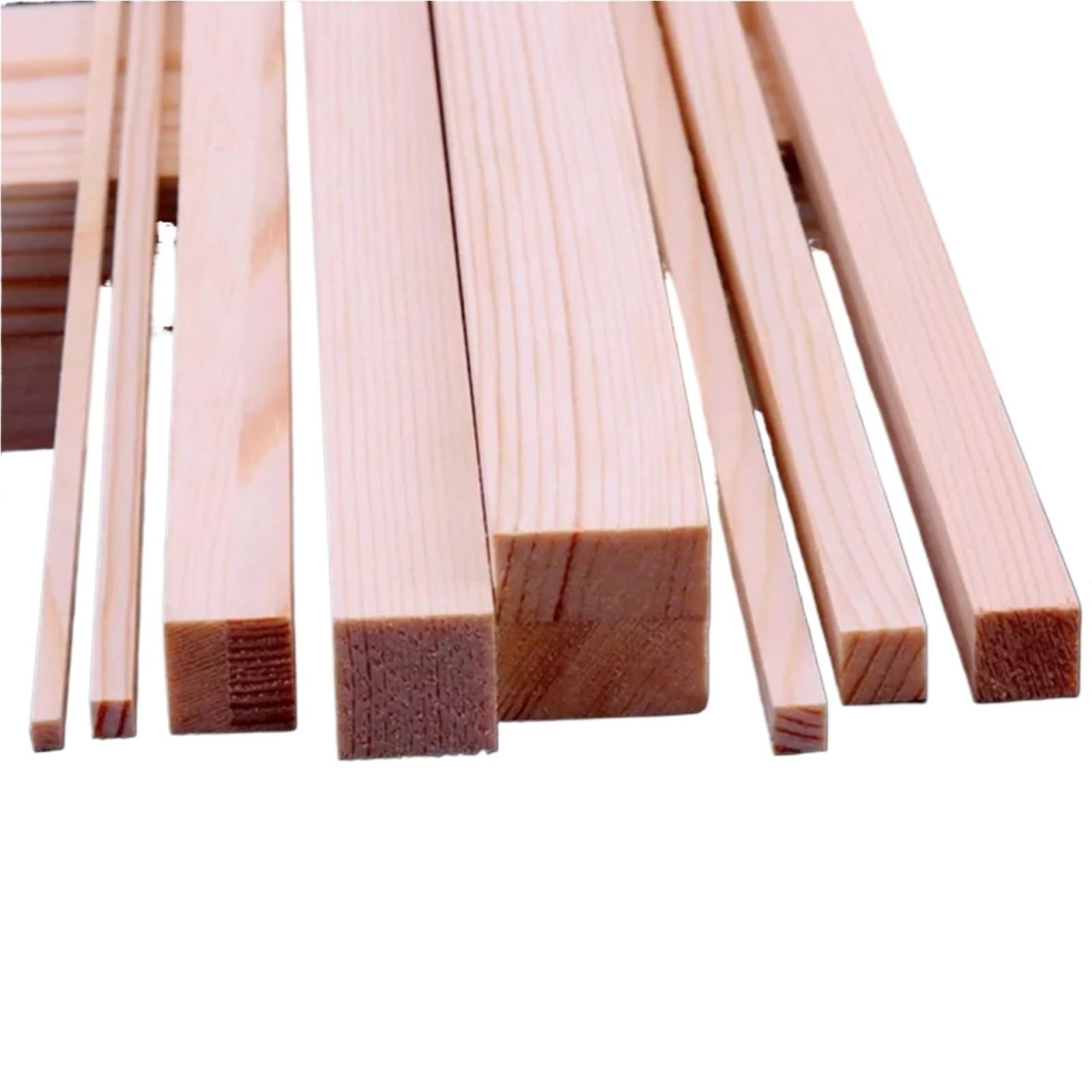 Bastoncini Legno Lunghezza 500mm Striscia Di Legno Quadrata Aste Di Legno Modello Materiale Decorazione Parti 3/4/5/8/10/12/15/20mm(20x20x500mm-4Pcs)