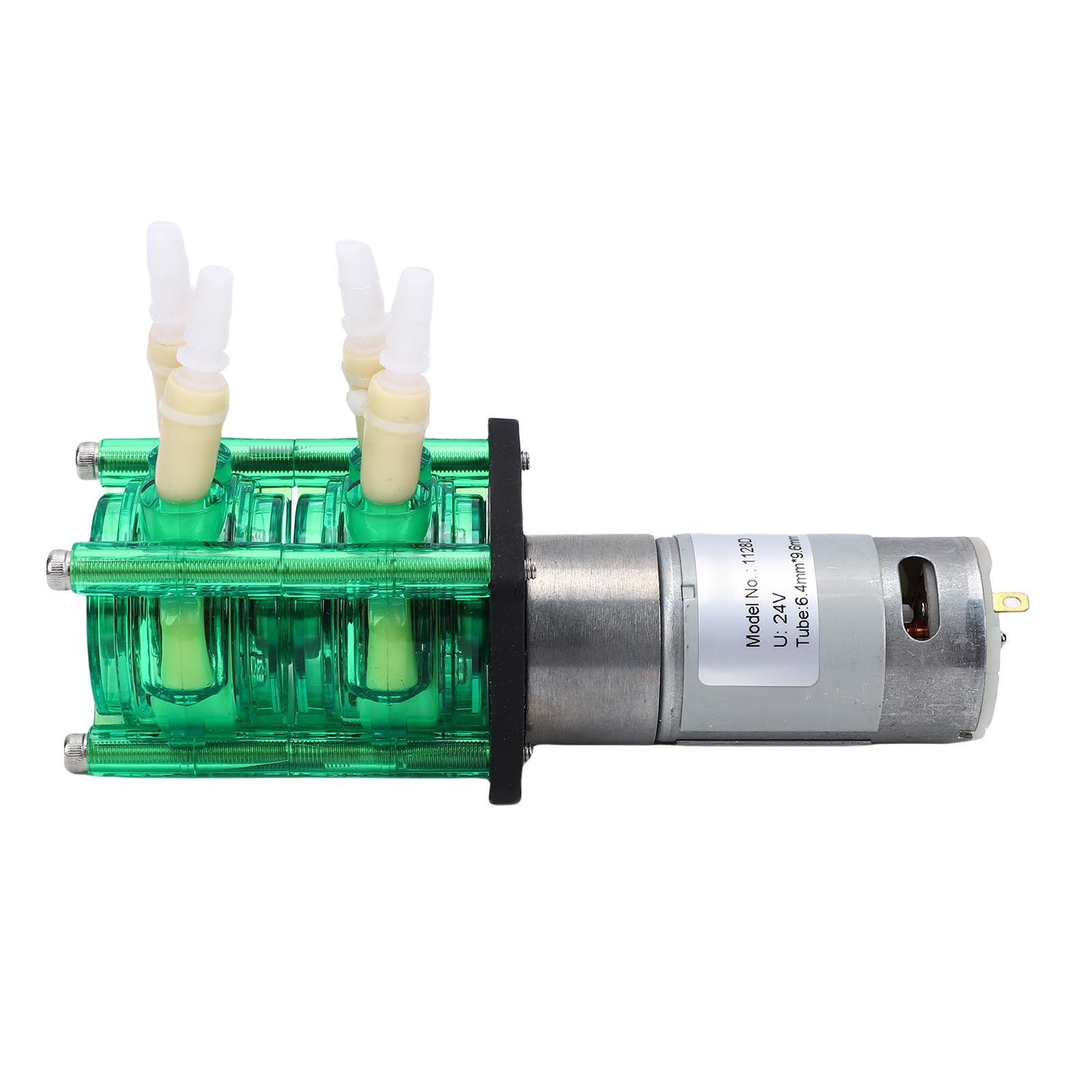 Ejoyous Peristaltische Pumpe, Doppelkopf-Peristaltikpumpe aus Edelstahl, 2 X 500 Ml min., mit 6,4 X 9,6 Mm BPT-Rohr, Gleichstrom-Bürstenmotor für Experimentelle Forschung, Tintenstrahldruck,