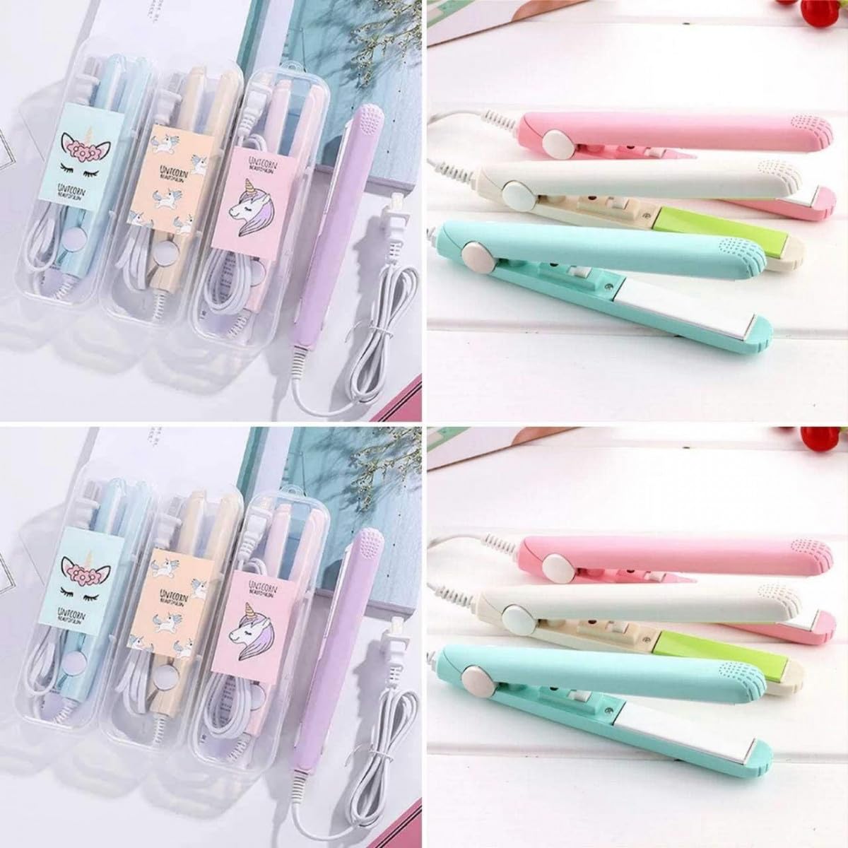 Somnandi Mini Hair Straightener for Women & Teens – Portable Ceramic Flat Iron for Travel, Quick Heat, Lightweight Pocket Size Hair Tool for Girls, Short Hair Styling (multicolor)-image-2
