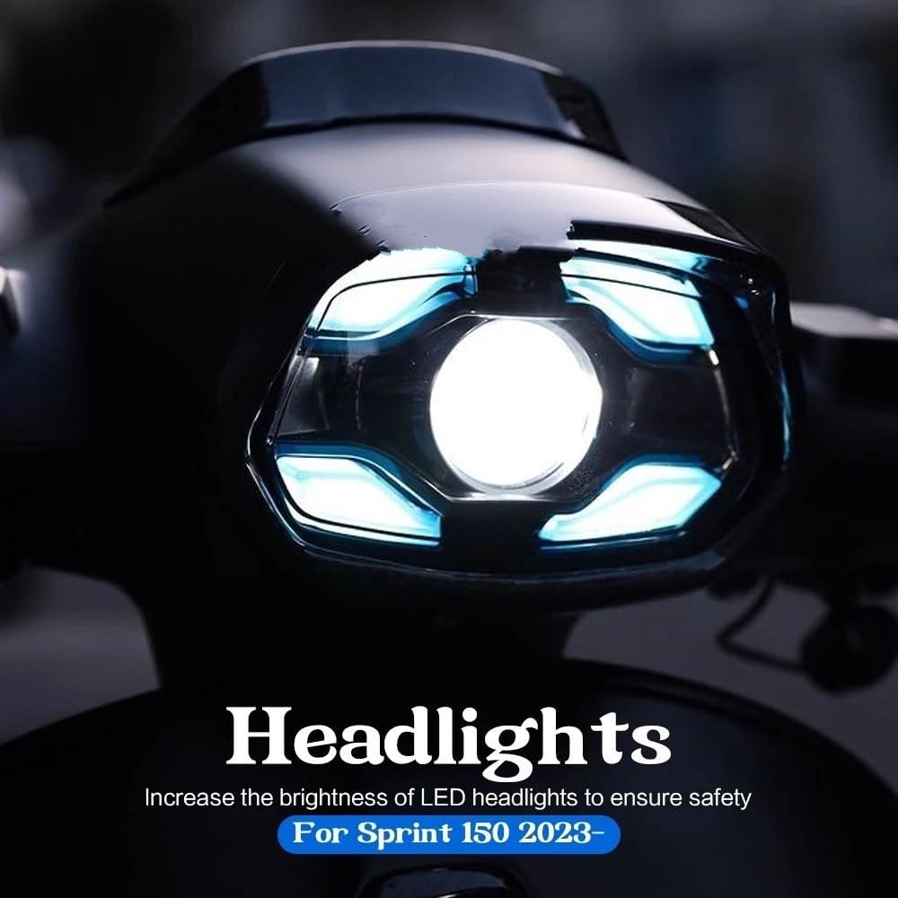 Dirt Bike przednie światła Pasuje do Vespa Sprint 150 Sprint150 2023-2025 LED reflektor motocyklowy przedni reflektor do jazdy dziennej reflektor DRL Dziennej Dla