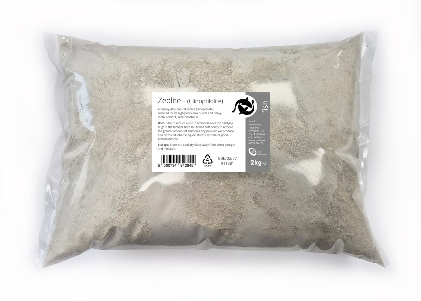 Zeolite Powder 2kg - Clinoptilolite clay - Ultra Fine 25 Microns - Absorbent, Brown