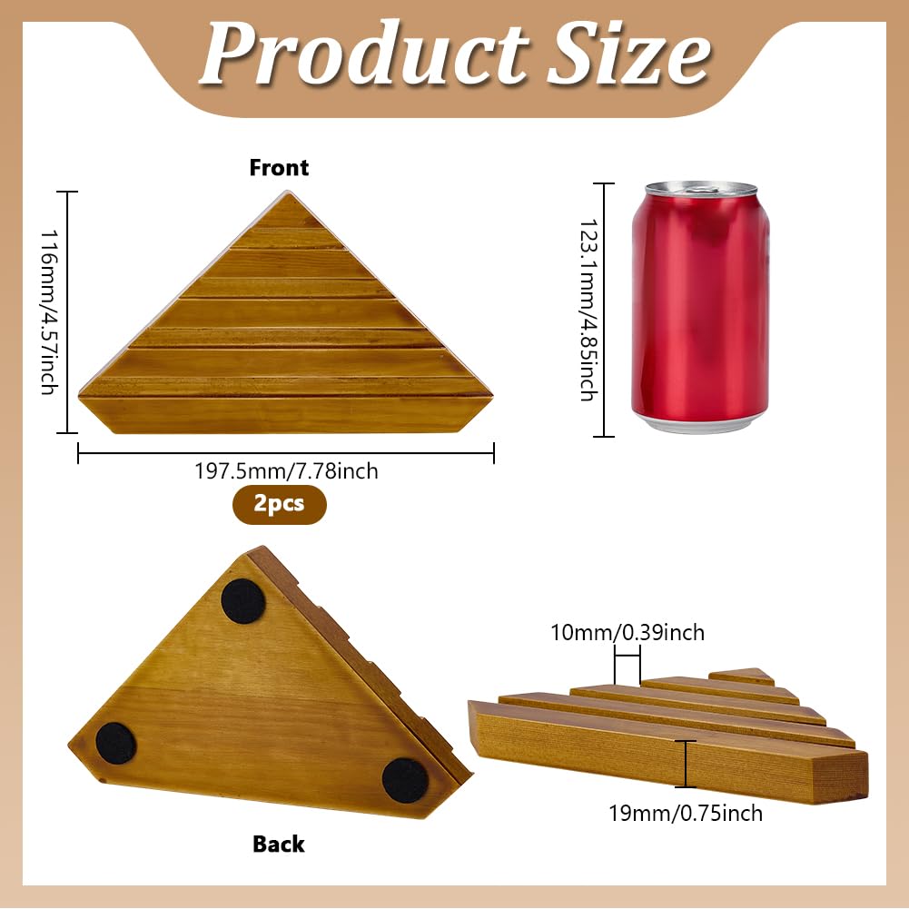 FINGERINSPIRE 2 jaboneras de esquina de madera de 11,6 x 19,75 cm para ducha, 2 cm de grosor, forma triangular, autodrenante, soporte de madera para ducha, baño, cocina, bañera