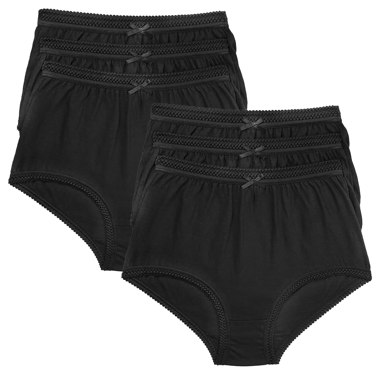Undercover Ladies 6 Pack Cotton Full Briefs MA36803 Black 16-18