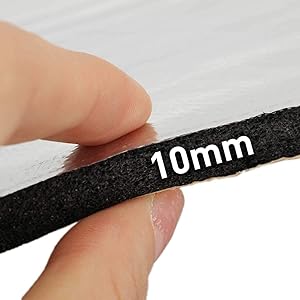MODIGT 394mil/10mm Heat & Sound Insulation Mat 16.15 sqft Self-Adhesive Sound Deadener Mat Noise Control Hood Insulation Sound Deadening Dampening Mat for Engine Hood Roof 15 Pieces(15.7" x 9.8")