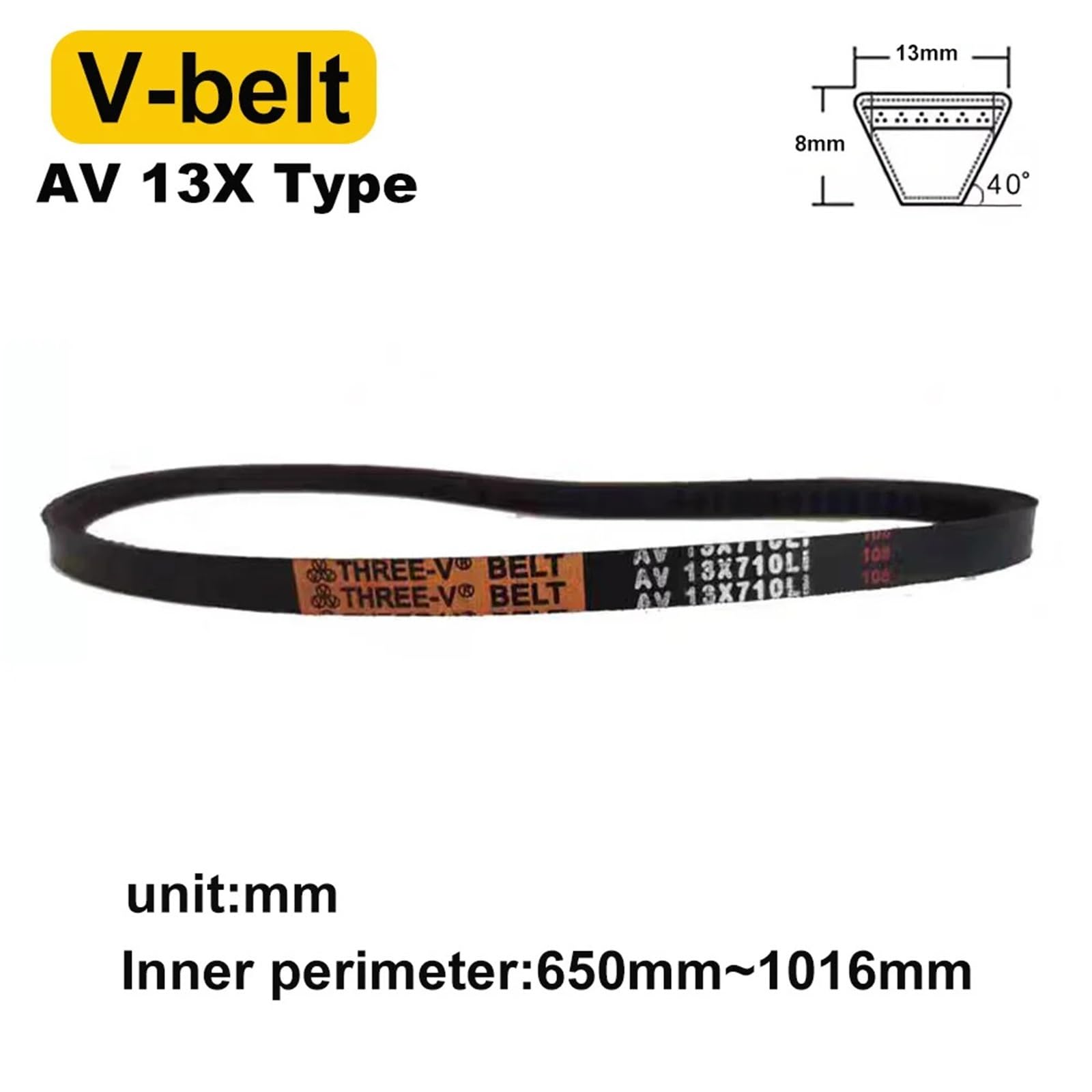 Ed Cogd Keilriemen – 1 x Gummi-Zahn-Förderband, 650 mm - 1016 mm Länge, Transportgurt für effizienten Antrieb und Kraftübertragung, 13 Stück