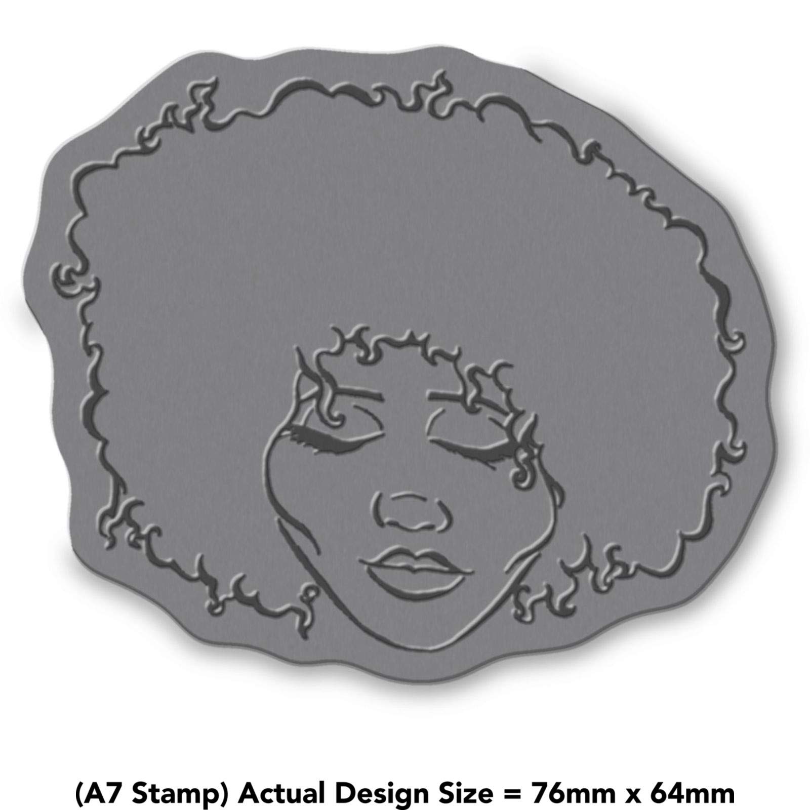 Azeeda 'Afro Frau' Gummistempel Unmontiert – Für Stempeln, Basteln, Scrapbooking, Größe A7