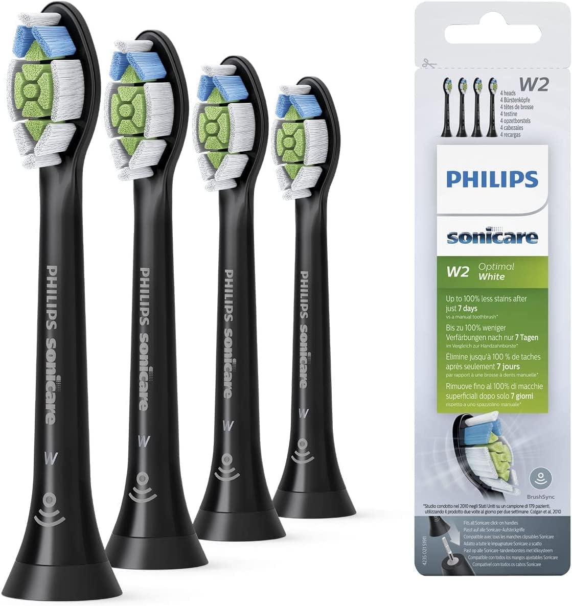Philips Diamond Clean HX6064/33 Standard Replacement Brush Heads Black