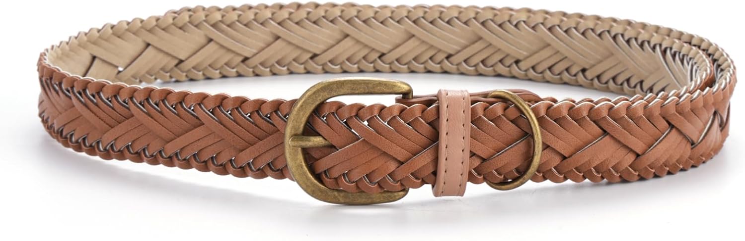 Hand-woven women's skirt retro belt fashionable pin buckle versatile casual jeans belt - Image 2