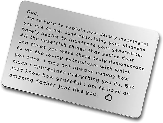 Dad Metal Wallet Insert Card Birthday Gifts for Dad from Daughter, Son, Kids Dad Father Birthday Gifts for Dad Papa Husband Gift from Wife Thank You Gift Engraved Wallet Inserts Card Christmas Gift