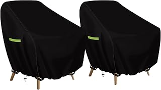 2pcs 35x97x74cm Armchair Protective Case 420D Garden Chair Cover with Buckle, Waterproof Winter Proof Garden Armchair Tarpaulin Anti-UV Cover for