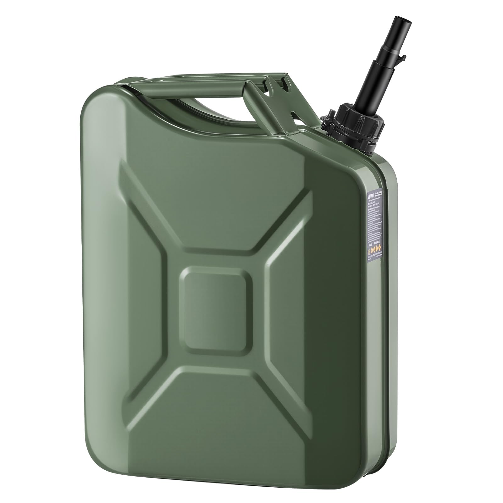 VEVOR Contenitore per Carburante in Metallo 20 L con Beccuccio e Maniglia, Serbatoio per Carburante a Prova di Perdite e Resistente alla Corrosione, per la Maggior Parte di Auto, Moto, Verde