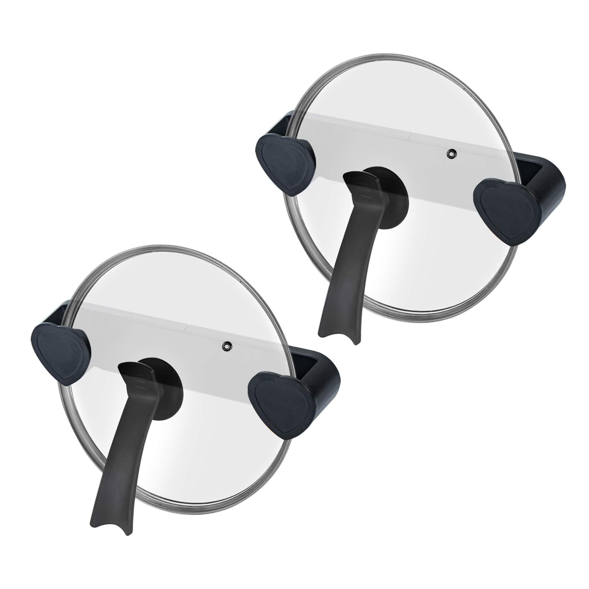 Küchen Topfdeckelhalter Ohne Bohren, ABS Material Schwarz, 2 Stück Aufbewahrung Topfpfannendeckel