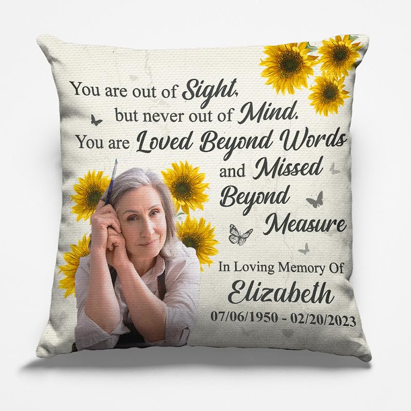 Pawfect House You're Never Out of My Mind, Personalized Memorial Pillows with Pictures Gifts for Loss of Loved One (Insert Included), Memorial Gifts, Sympathy Gifts for Loss of Mom Dad, Grief Gifts