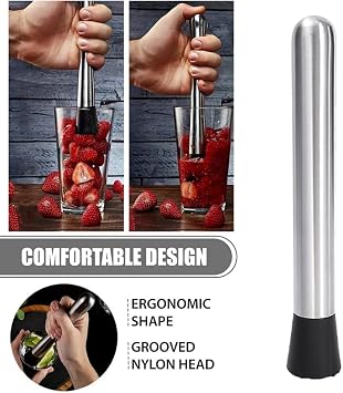 Cocktail Pestle – Ice Crusher, Stainless Steel Muddler, Mixer Pestle, Cocktail Accessories for Debugging Delicious Cocktails, Drinks and Juices