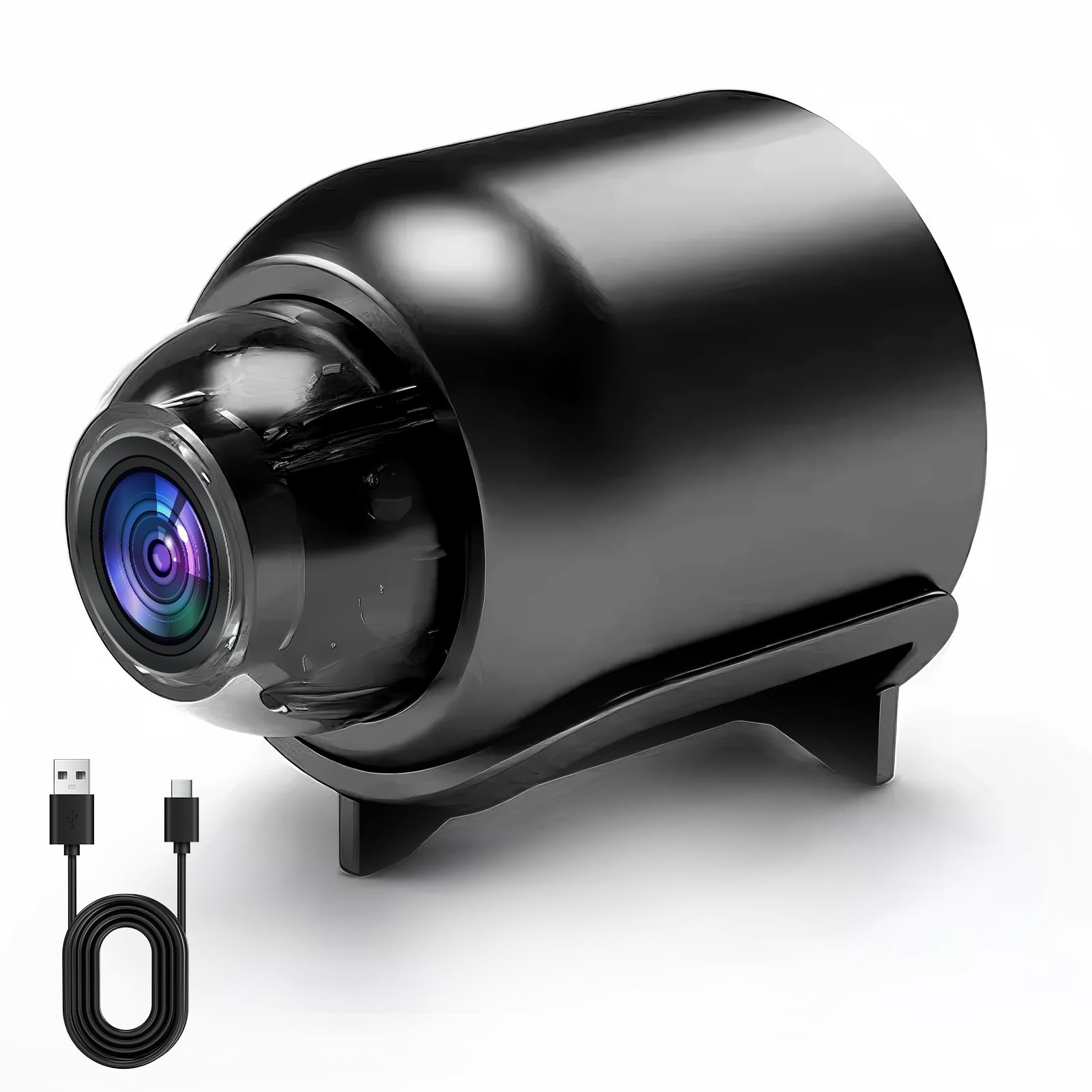 Mini Camera sans Fil Invisible 1080P Vision Nocturne Caméra Surveillance Grand Angle 140° Détection de Mouvement Enregistrement à Distance