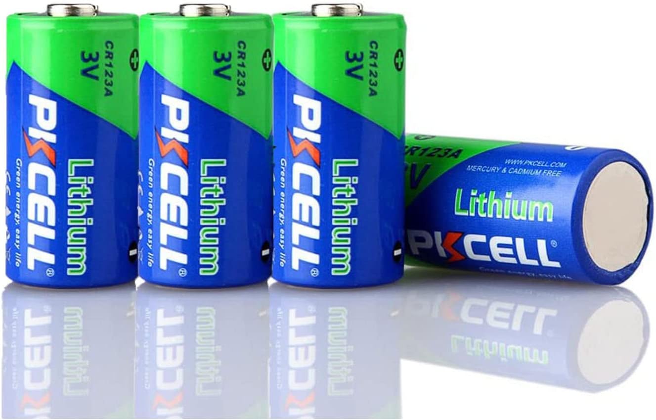 CR123A 3V Lithium Battery 1500mAh 4 Pack, 123 Batteries