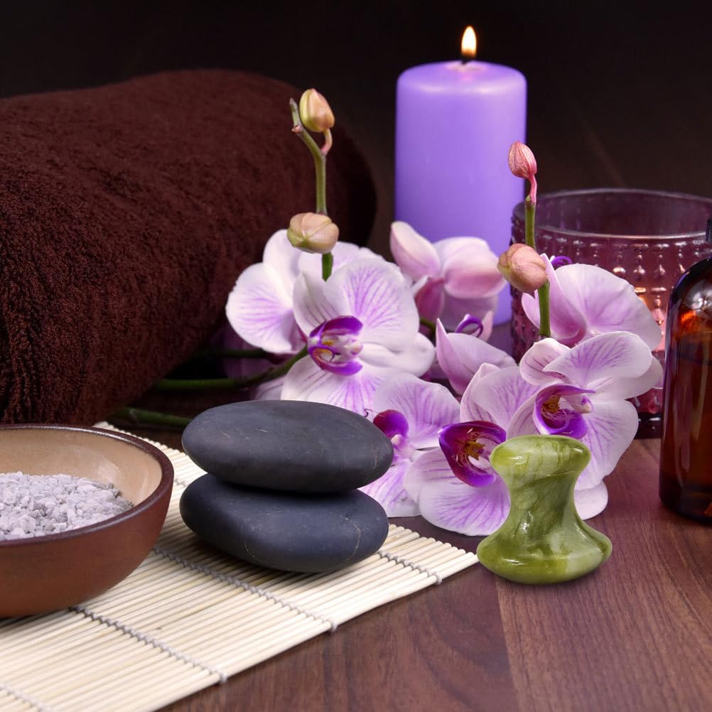 2pcs Gua Sha Tools Quartz Champignon Visage Massager Health Jade Jade Stones Champignon Retirez Les Rides Massager pour Femmes Accueil Spa rose