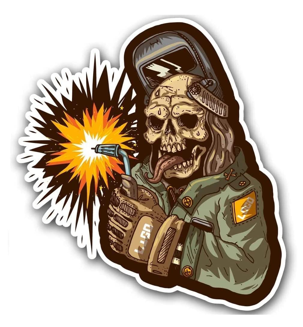 Zombie Welder Hard Hat Stickers