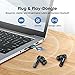 Middle Rabbit SW4 USB C Kabellose Kopfhörer für PC, Handy, Laptop, Bluetooth Wireless In Ear Headset mit 2,4GHz Dongle für Arbeit, Headphones mit Mikrofon für Büro, Earbuds für Computer Desktop