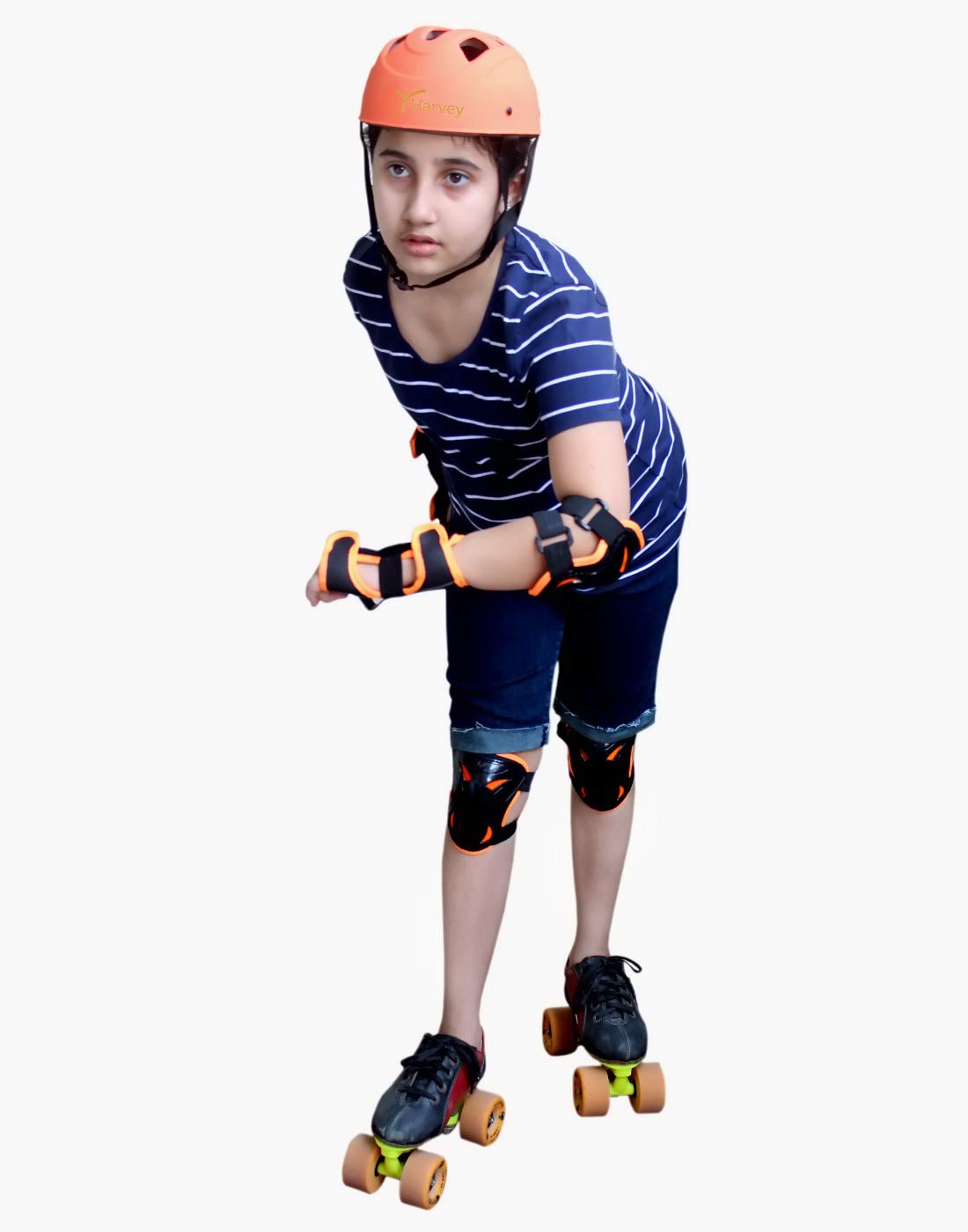 Harvey Skating Guards - Kids Protective Skating Guard & Cycling Guard Kit (4 in 1) (Plastic-Floro-Orange, Medium) (B08WKJDM6N) Amazon Price History, Amazon Price Tracker