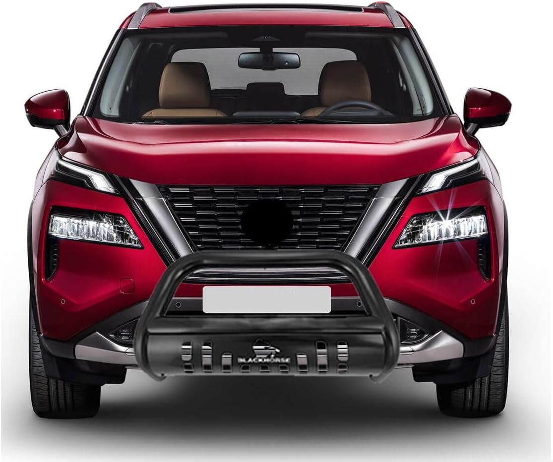 Black Horse Bull Bar Skid Plate Black Compatible with 2021-2023 Nissan Rogue-CBB-NIA902SP