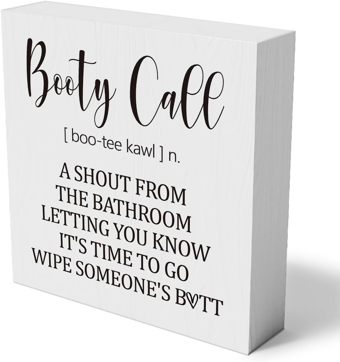 Funny Bathroom Wooden Box Sign Decorative Humor Toilet sayings Wood Box Sign Home Restroom Decor Rustic Square Decor Sign for Shelf 5 x 5 Inches