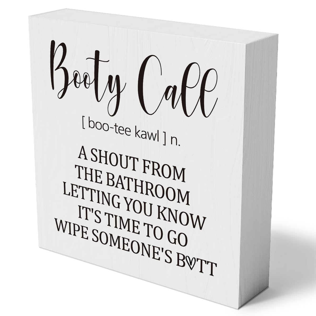 Funny Bathroom Wooden Box Sign Decorative Humor Toilet sayings Wood Box Sign Home Restroom Decor Rustic Square Decor Sign for Shelf 5 x 5 Inches